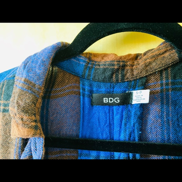 BDG UO Blue & Orange Flannel - Picture 5 of 6